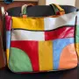 Дамска цветна чанта (Patchwork) от 100% естествена кожа, снимка 3