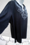 4XL Нова блуза с кристални капси в черно, снимка 3