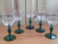 Френски стъклени чаши с зелено столче , снимка 5