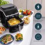 Air fryer ЕЪР ФРАЙЪР 2 в 1 фритюрник с горещ въздух без мазнина уред за готвене на пара 1700 W 6,5L, снимка 6