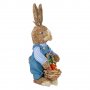 Великденскa декорация, Заек с кошница с моркови, 37 см, Многоцветна, снимка 2
