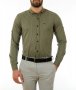 Мъжка зелена риза на черни райета-1 брой, Дължина ръкав-65см, дължина 75см,широчина гръб 52см,яка 43, снимка 1 - Ризи - 35130871
