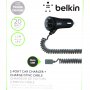 Belkin зарядно за кола micro USB с 2 USB порта - 3.1 А - 12 / 24V , снимка 1 - Зарядни за кола - 38458884