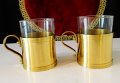 Бронзови чаши с чаша от термо стъкло. , снимка 1 - Чаши - 42752605