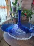 Стъклени фруктиери в синьо , снимка 8