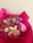 Голям вечен букет в розово от плюшена тел, снимка 3