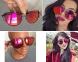 НОВИ Дамски Слунчеви Очила Модерни Огледални Черни Червени Розови Лилави Оранжеви
