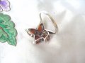 Нежен Сребърен Пръстен с Четири Кехлибари, снимка 5