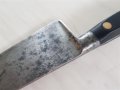 Уникален стар интересен и качествен кован нож с бронзови нитове, снимка 7
