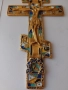 Антикварен бронзов кръст с позлата и емайл/Царска Русия/1850 год, снимка 4