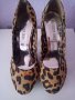 Леопардови дамски обувки на ток уникален стилен модел , снимка 4
