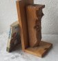 Голям стар дървен ограничител за книги, фигура, дърворезба Bookend, снимка 5
