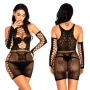Елегантна черна секси еротична рокличка - Код В1119, снимка 1