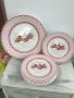 Порцеланов сервиз за торта в розово с весел нюанс на мъфини, снимка 2