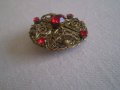 Стара Дамска Брошка месинг кристал, снимка 8
