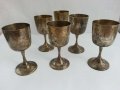 Посребрени чаши за вино месинг бронз, снимка 1 - Антикварни и старинни предмети - 29850622