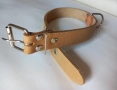 Натурален кожен нашийник (Керемида) – 3.5 см широк / 65 см дължина, снимка 3