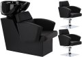 Фризьорски комплект Lily 2x хидравлични въртящи се фризьорски стола Z-FJ-83016B-BLACK-ZESTAW-BEZPODN, снимка 1 - Друго оборудване - 44190762
