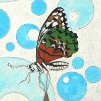 Маслена картина. Пеперуда. Худ. Мартин Гергински , снимка 3 - Картини - 29233666