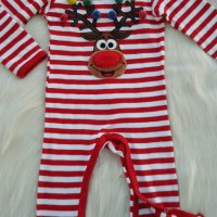 Коледен костюм 6-9 месеца, снимка 4 - Бебешки гащеризони - 42815738