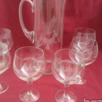 стари стъклени чаши и кана , снимка 5 - Антикварни и старинни предмети - 19070709