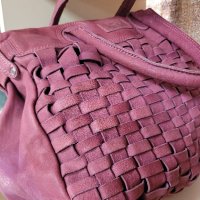 ADAX естествена кожа голяма чанта,красив винен цвят, снимка 15 - Чанти - 44178385