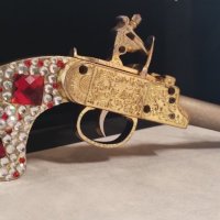 Стар френски кремъчен пистолет за украса, снимка 5 - Антикварни и старинни предмети - 42122793