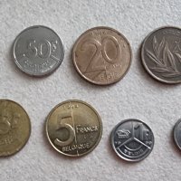 Монети. Белгия. Белгийски франк . 1 , 5, 20  и 50 франка.  7 бр ., снимка 1 - Нумизматика и бонистика - 42335140