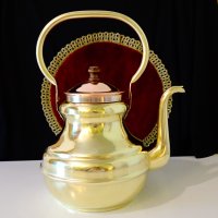 Чайник от месинг 3 литра. , снимка 5 - Антикварни и старинни предмети - 37512772