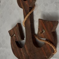 Стенна дървена закачалка за ключове, дърво котва, морска, снимка 4 - Други - 39886951