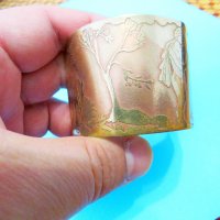 Стара солидна бронзова маркова гривна, еротика - ръчна майсторска изработка с маркировка - 18+, снимка 4 - Антикварни и старинни предмети - 37895528