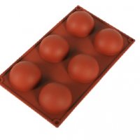 6 големи полусфери полукръг силиконов молд форма гипс сапун тесто шоколад украса шоко бомби, снимка 2 - Форми - 31380945