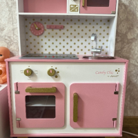  Дървена кухня Janod - Candy Chic, розова, снимка 1 - Образователни игри - 44789793