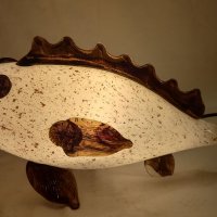 Стъклена риба лампа Murano, снимка 1 - Настолни лампи - 39146449