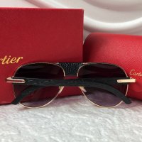 Cartier 2022 мъжки слънчеви очила с кожа, снимка 10 - Слънчеви и диоптрични очила - 38195936