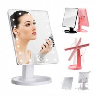 Огледало за грим с LED светлини, правоъгълна форма, снимка 7 - Декоративна козметика - 30067655