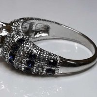 Златен пръстен Бяло Злато 18К със камък на Сваровски НОВ, снимка 5 - Пръстени - 29246556