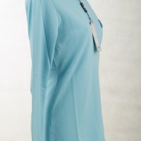 Памучна дамска блуза в светлосиньо Jimmy Sanders - L, снимка 4 - Блузи с дълъг ръкав и пуловери - 42893109