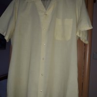 Мъжка лятна риза къс ръкав жълта L-XL, снимка 3 - Ризи - 29132333