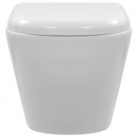 Окачена тоалетна чиния без ръб, керамична, бяла, снимка 8 - Други - 37691922