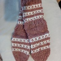 ръчно плетени детски чорапи от вълна-ходило 20 см, снимка 2 - Чорапи - 39323602