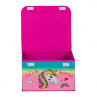 Кутия за съхранение Детски плат Розов еднорог, снимка 2 - Ученически пособия, канцеларски материали - 34067686