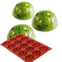 3D 15 бр полукръг топчета топче средни силиконов молд форма желирани бонбони фондан шоколад гипс, снимка 1 - Форми - 32466729