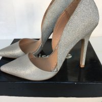 Нови сребристи обувки Miss KG номер 37, снимка 1 - Дамски обувки на ток - 37441764