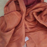 Италиански шал коприна и лен, снимка 2 - Шалове - 31985240