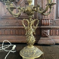 ✅лампа настолна барок , бронз, снимка 2 - Антикварни и старинни предмети - 35063321