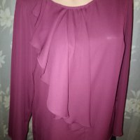 Dika - M, L-Перфектна официална блуза от шифон в бордо, снимка 1 - Корсети, бюстиета, топове - 38401449
