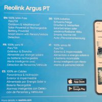 Reolink Argus PT 4MP 2K WiFi Камера с Батерия, снимка 3 - IP камери - 44244064
