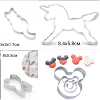8 бр форми Мини Маус, еднорог, котка и зъбче за моделиране, тесто, фондан  , снимка 9 - Форми - 31734954