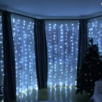 LED Коледна Украса за къщи външно вътрешно: Завеси/висулки/фиг/макруч, снимка 15 - Лед осветление - 30483827
